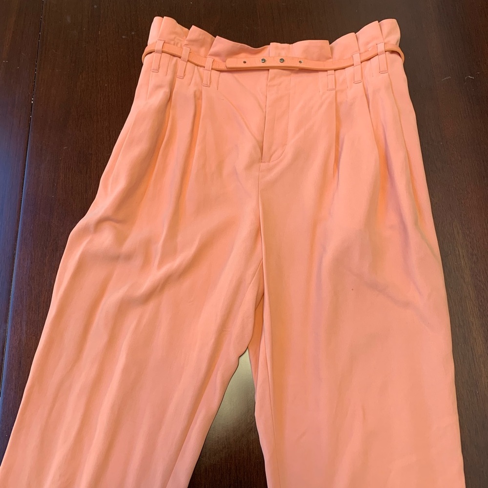 Catherine Malandrino peach silk pencil pants, 2
